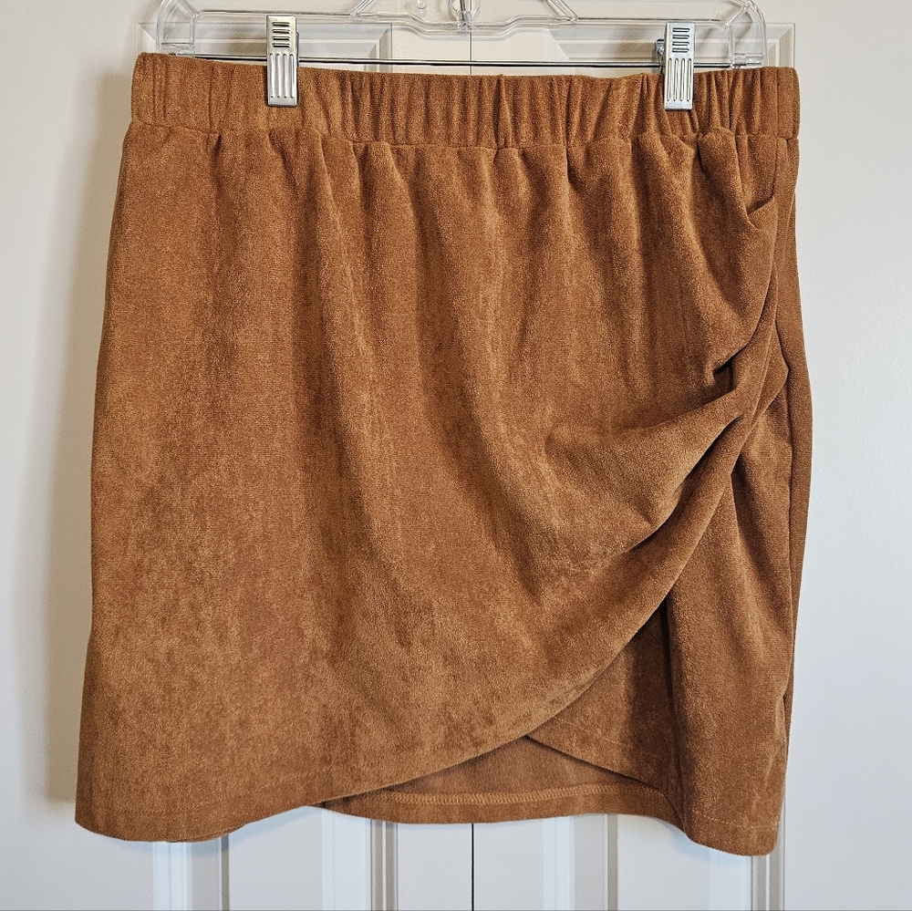 SHEIN Brown Mini Wrap Skirt